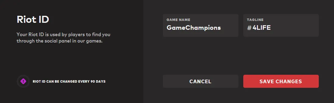 changing riot id on valorant