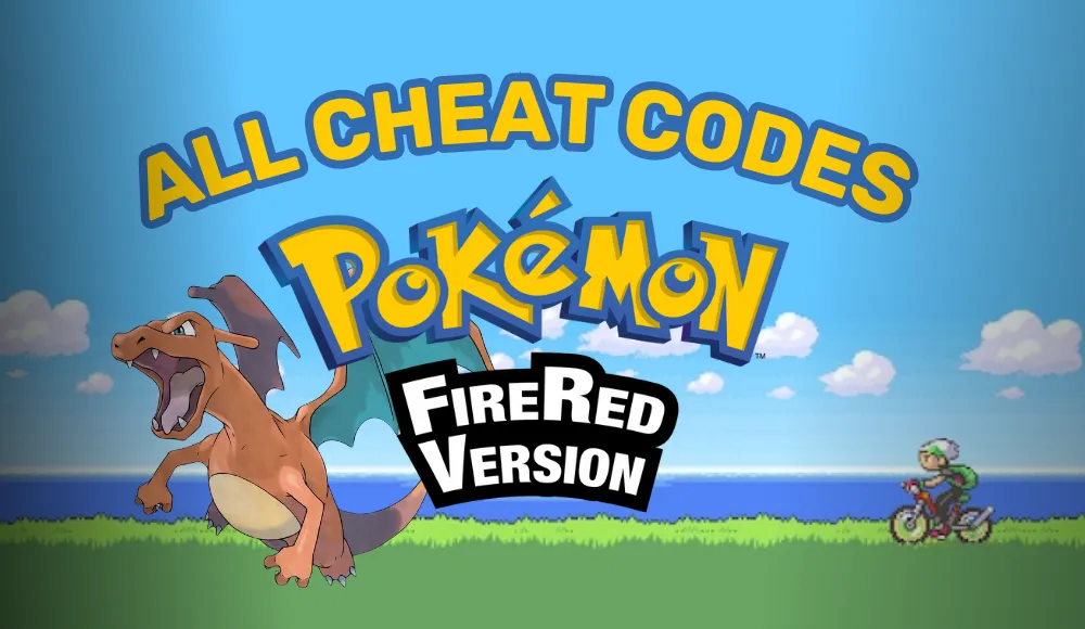 here are the pokemon fire red cheats